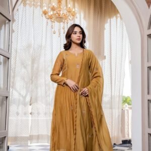 Anoura Elegant Mustard Yellow Kurta Set